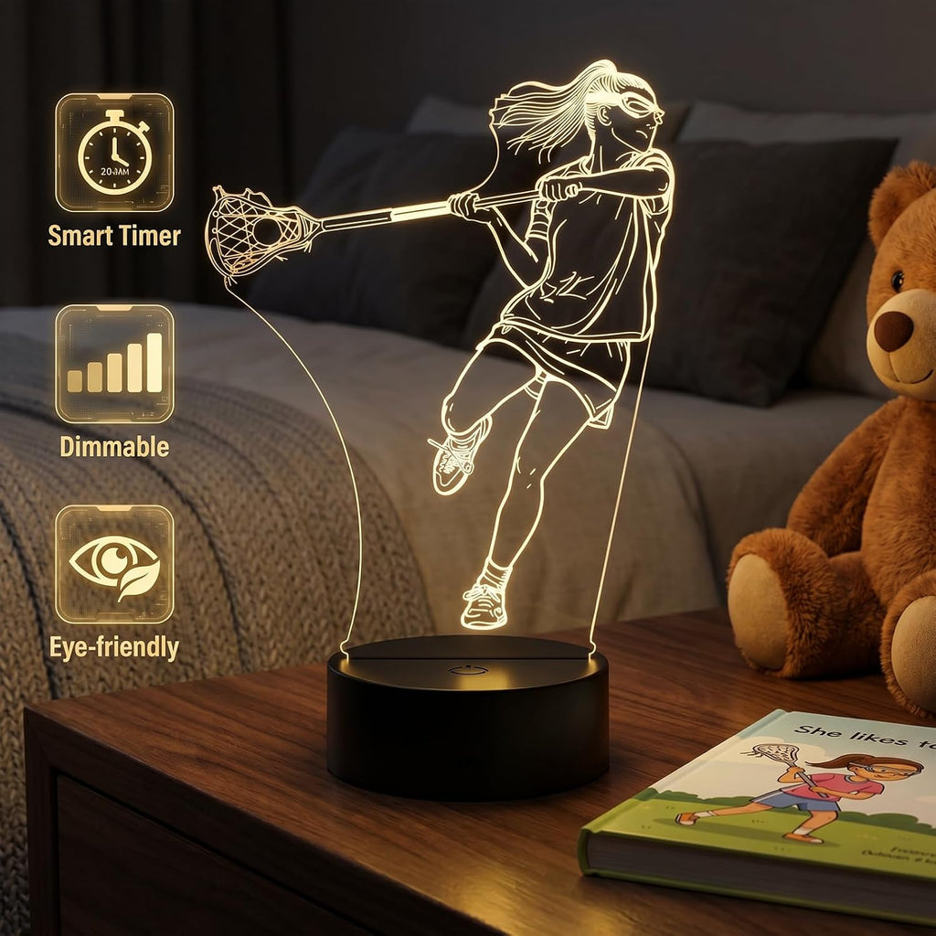 Lacrosse Night Light, Lacrosse Gifts for Girls Women