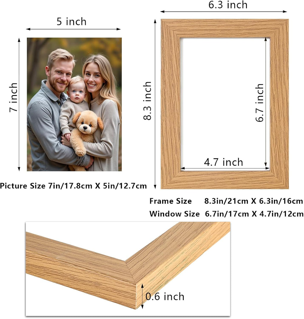 5x7 Double Hinged Picture Frame with Real Glass, PS04-WGD7