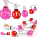 25FT G40 LED Outdoor Valentine's Day String Lights, Red and Pink Valentines Decorations Lights with 27 Shatterproof Globe Bulbs, Hanging Patio Lights for Home Balcony Backyard Garden Party Wedding