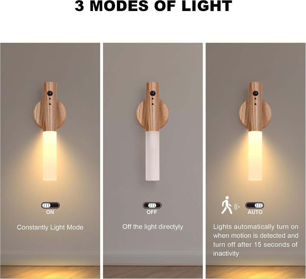 Wood Motion Sensor Night Light RGB Stairway Wall