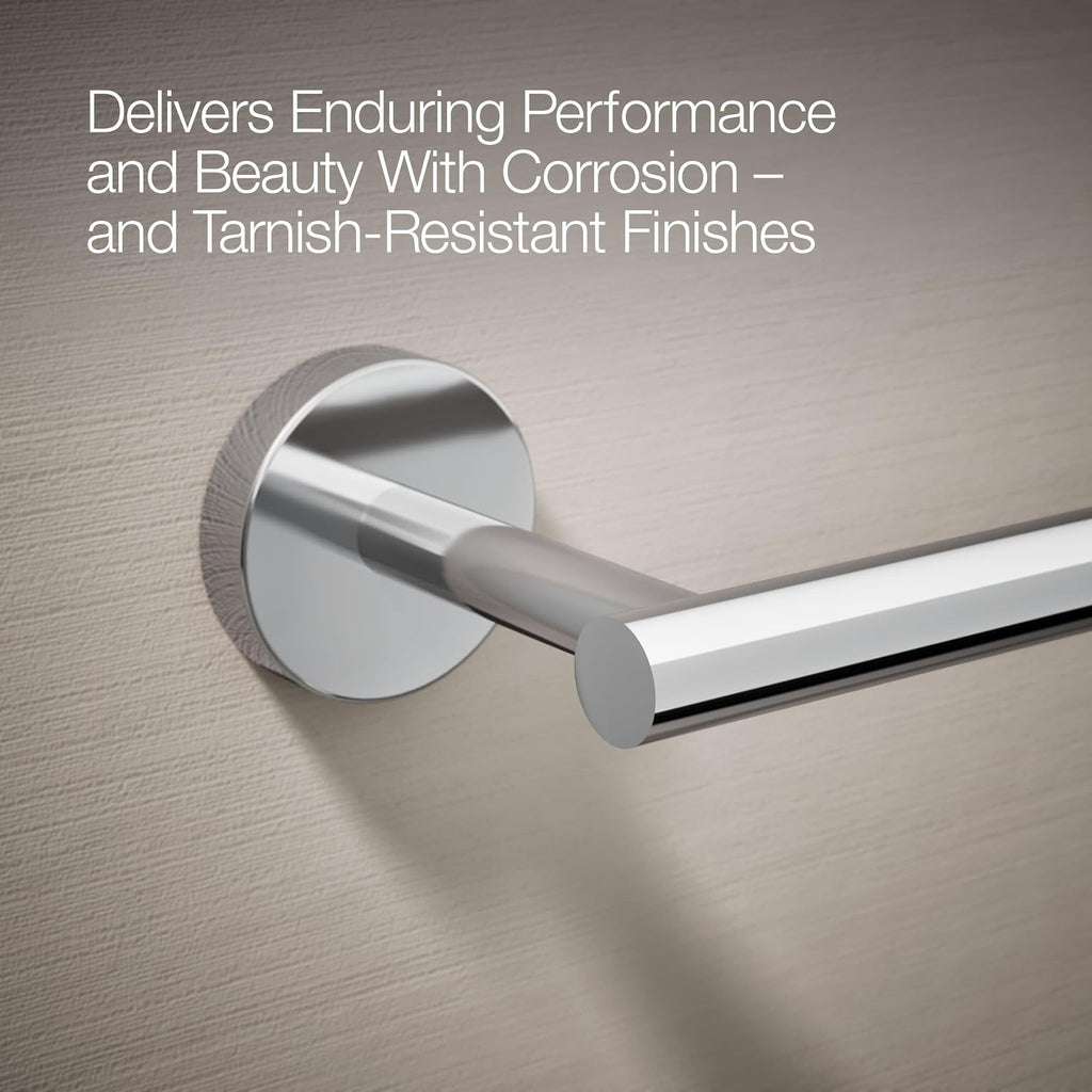 KOHLER K-27292-CP Elate Toilet Paper Holder, Minimalist Design, Premium Durable Metal, Corrosion Resistant, Polished Chrome