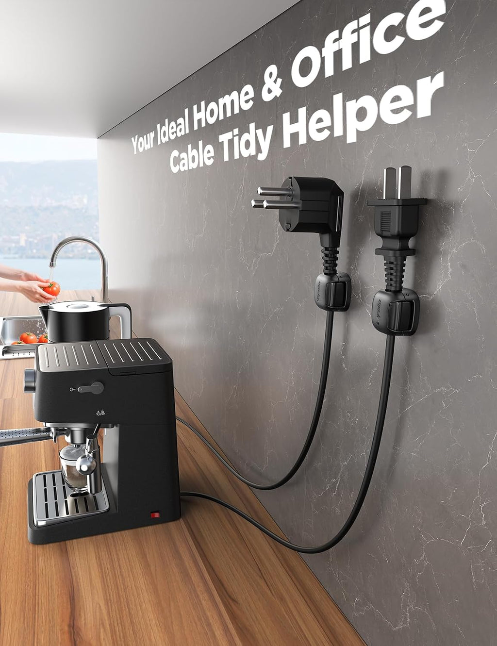 12Pack Cord Organizer - Chfeila [Dual Spring & Clasp Lock] Cable Management Clips, Adhesive Phone Charger Keeper, Compact Wire Holder for Nightstand/Car, Home Office Desk Accessories Decor Essentials