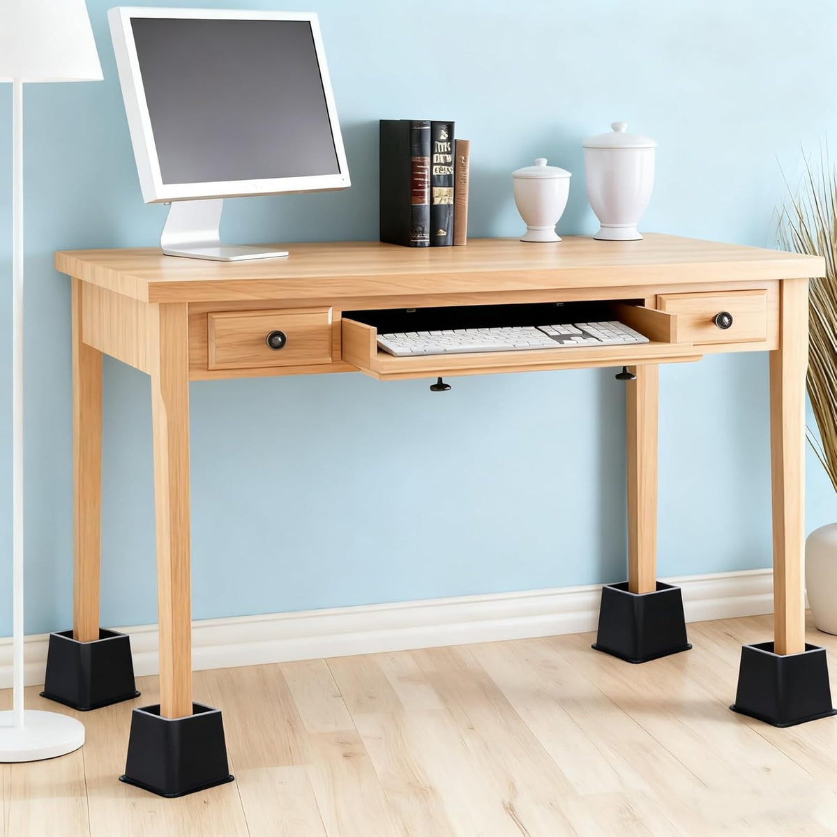Pumtus 16 Pack Adjustable Furniture Risers, 3,4,5,6,7,8,9,10 Inch Heavy Duty Bed Lift Elevator with Anti-Slip Mats, Stackable Sofa Couch Desk Chair Risers for Additional Storage