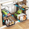 Under Sink Organizer, 2 Tier Metal Under Sink Organizers and Storage, 2 Pack Height Adjustable Slide out Pull out Cabinet Organizer Shelf for Kitchen Bathroom Pantry Cabinet