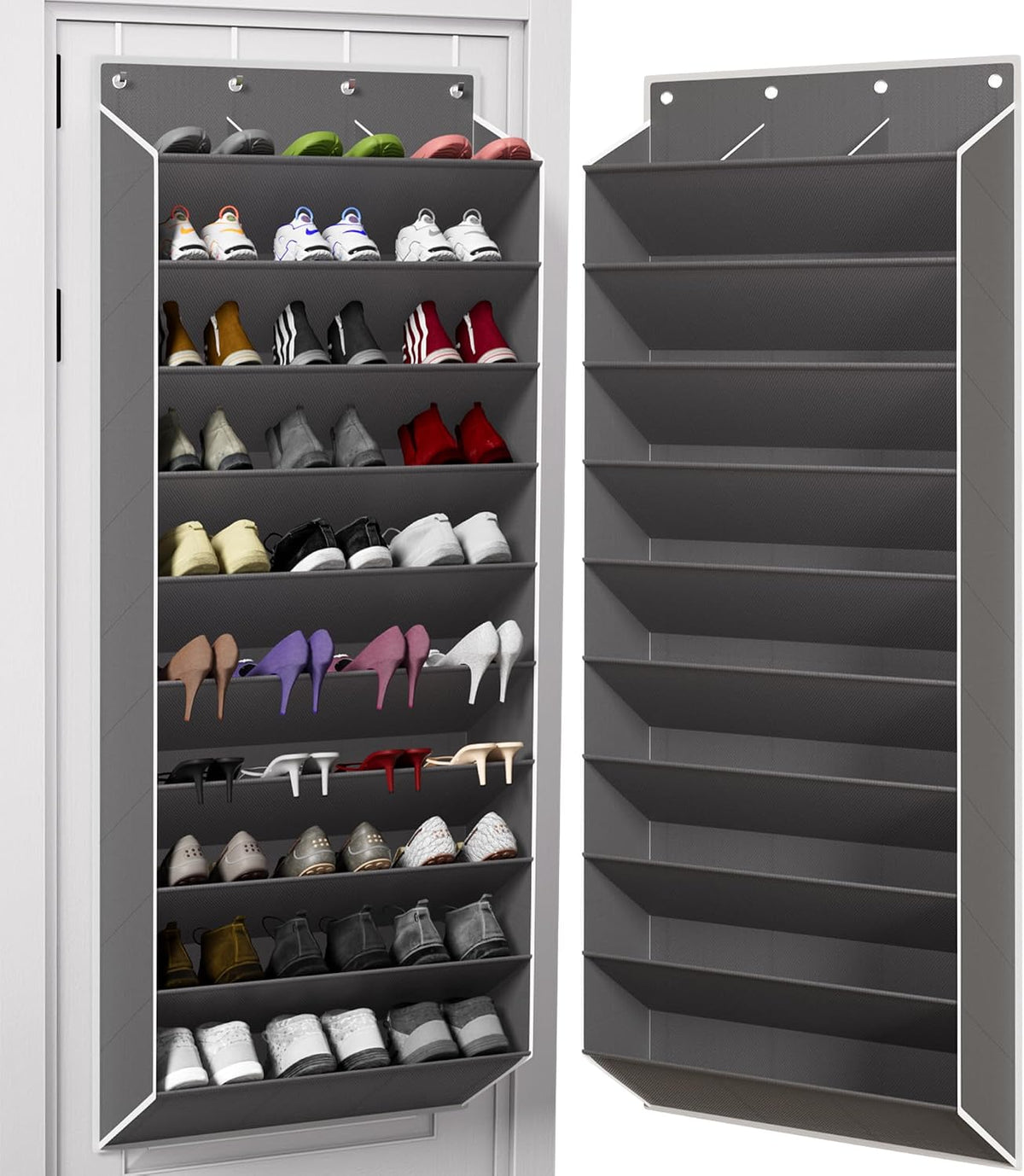 TAHAVICE Over the Door Shoe Organizer, Hanging Shoe Organizer with 30 Pairs