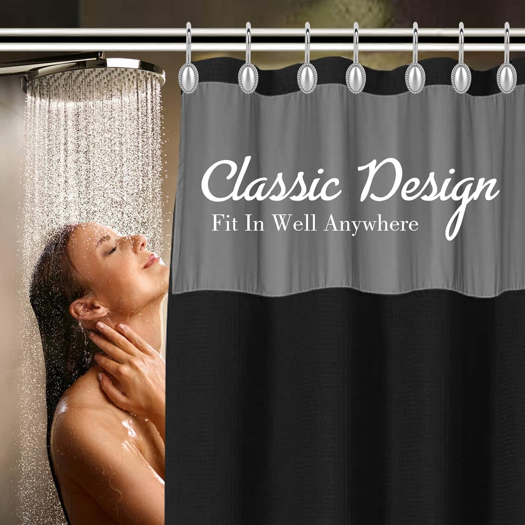 Chrome Shower Curtain Hooks, Anti-Rust Zinc Alloy Bathroom Rings