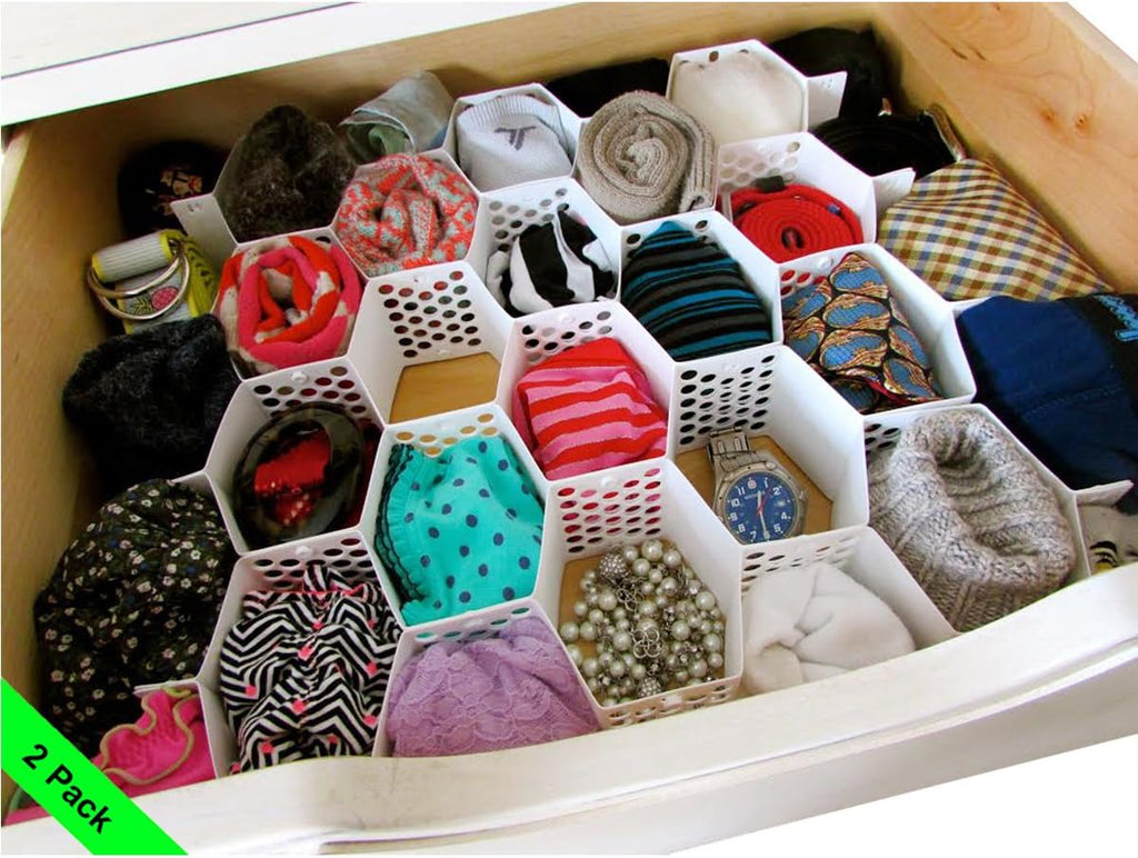 Honeycomb Drawer Organizer Storage Divider Socks Underwear Arts & Crafts Desk-2 Packs