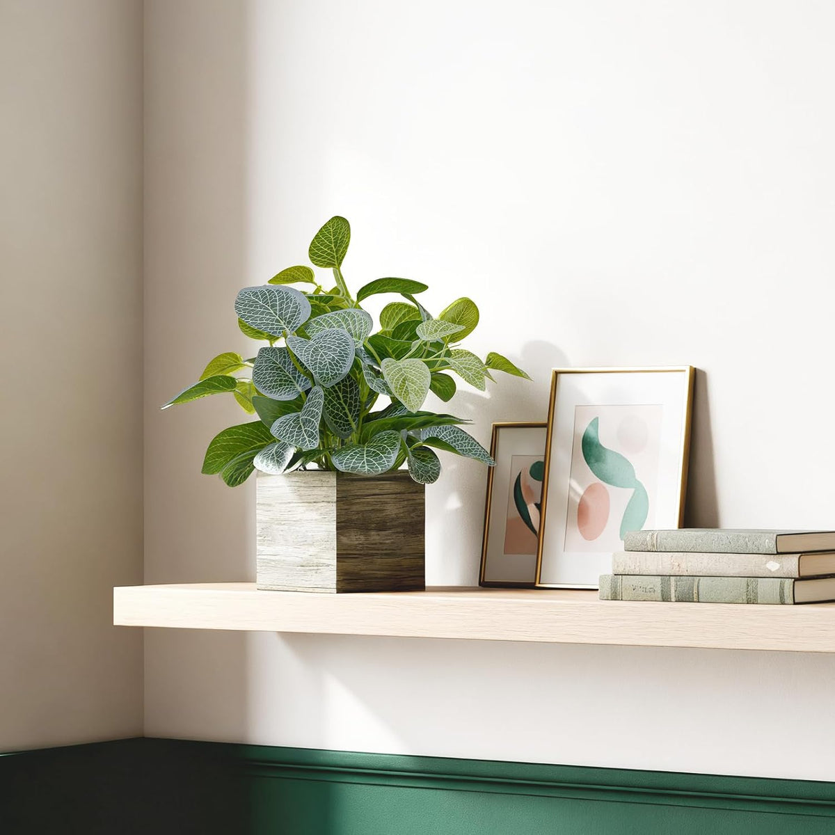 12" Medium Fake Eucalyptus Plants Set of 2, Desk Plant for Indoor Decor