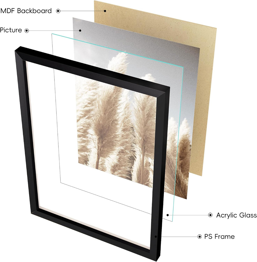 ArtbyHannah Gallery Wall Frame Set, 8 Pack Black Picture Frames, Small