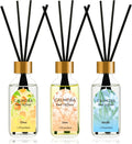 CALMORA Reed Diffuser Set of 3, 50ml Citrus/Linen/Vanilla Scented Oil Diffuser with 15 Sticks | Home Fragrance for Bedroom, Bathroom, Office & Living Room for Women Men