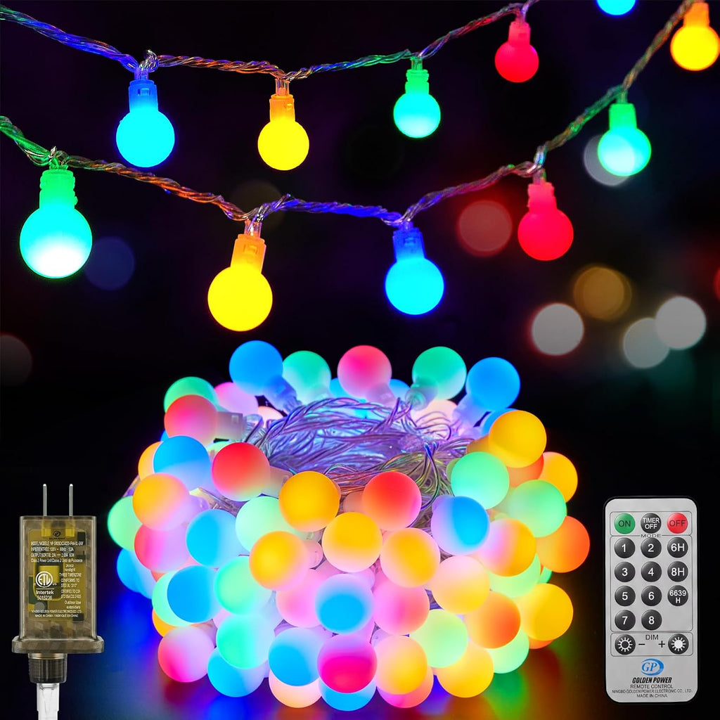 Minetom Multicolor Globe String Lights, 33 Feet 100 Led Fairy Lights