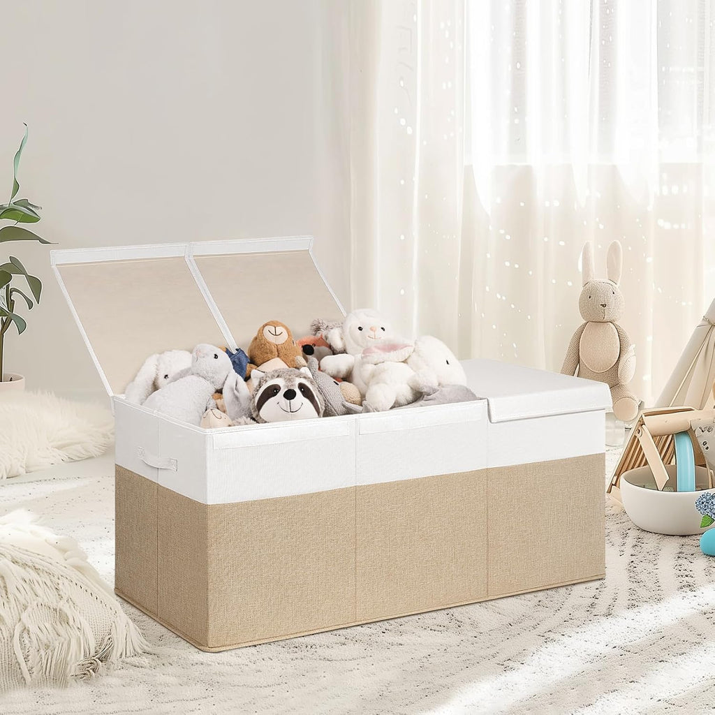 INDRESSME 185L Extra Large Toy Storage Box with Lid Collapsible Toy Chest