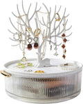 MORE&LESS Antler Striped Rotating Jewelry Storage Box. The antlers can hang earrings, ear studs, bracelets, keys, etc.