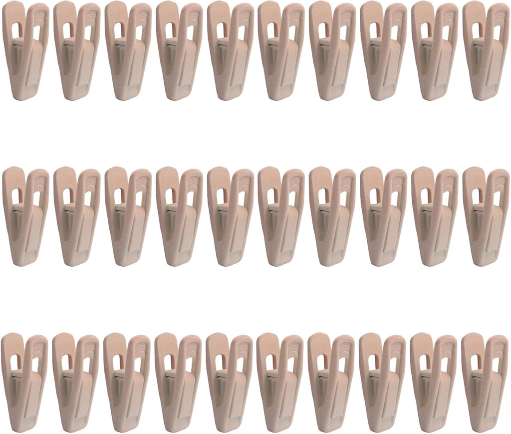 Light Pink Velvet Hanger Clips, 30 Pack