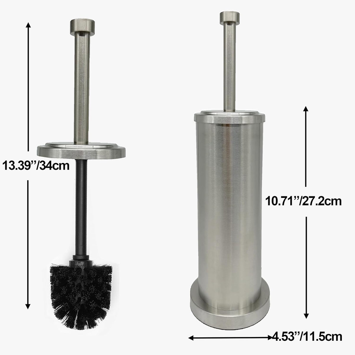 Brushed Nickel Toilet Bowl Brush with Holder, Durable Bathroom Cleaning Tool, Modern Design for Easy Toilet Maintenance, Bathroom Cleaner Brush for Efficient Cleaning and Hygiene
