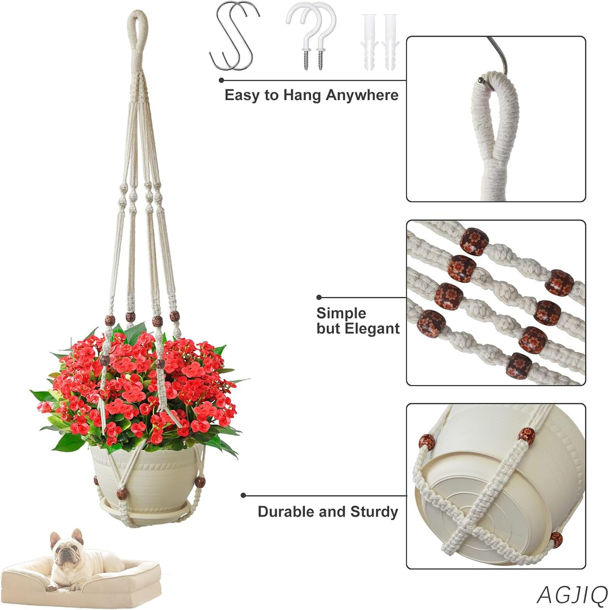 43 Inch Macrame Plant Hanger Large,Heavy Duty Indoor Hanging Plant Holder