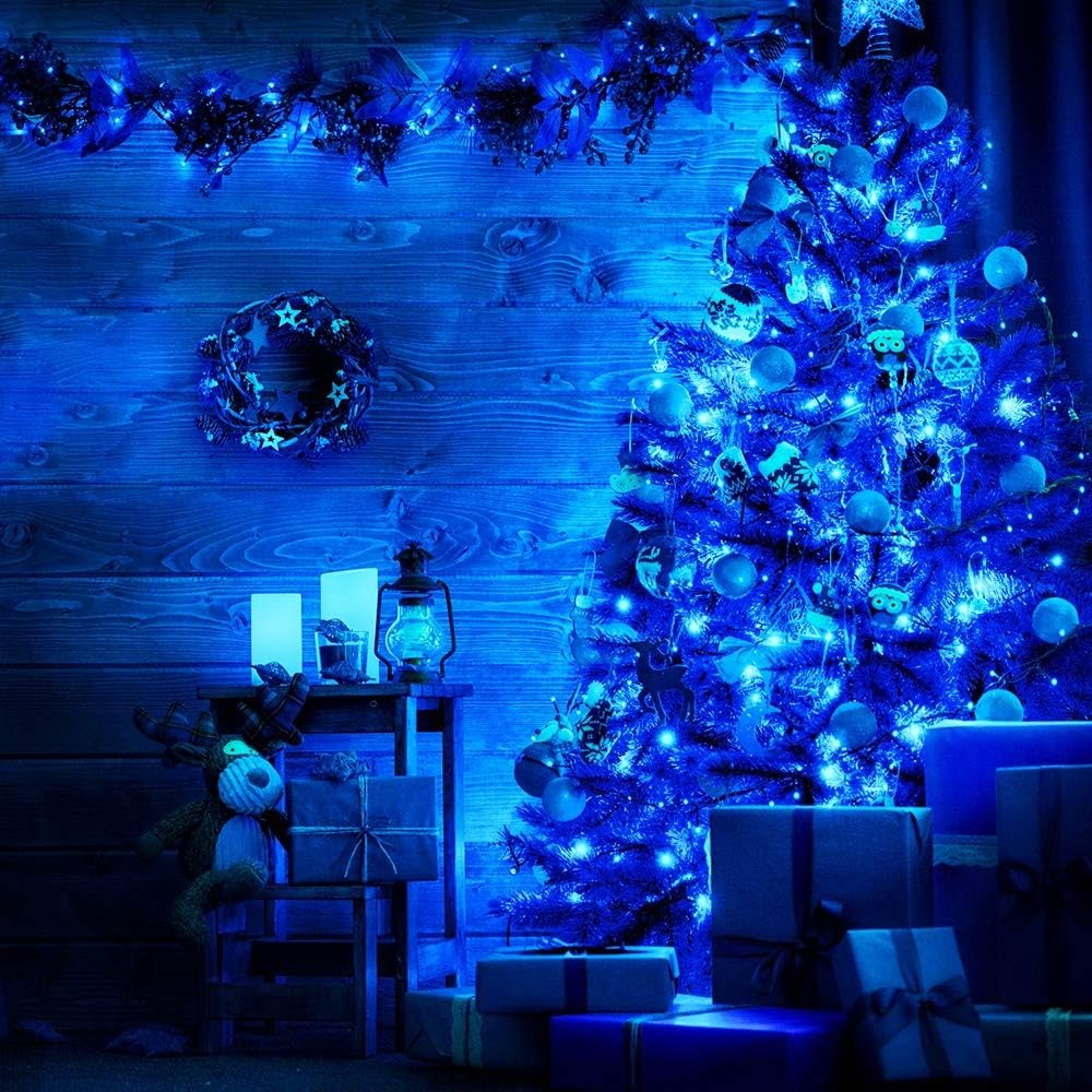 Olafus 16 Pack Blue Fairy Lights Battery Operated, IP68 Waterproof Mini String Light, 7ft Small LED Bottle Light for Wedding Vase Centerpieces Table Decorations Christmas Indoor Party Jars Gift
