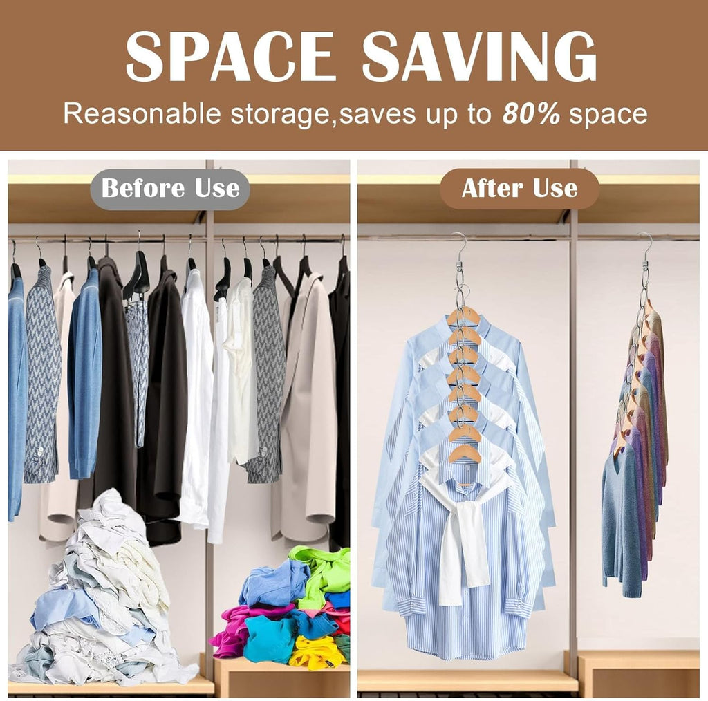 80 Holes Clothing Chain Hangers: 10 Pack Metal Space Saving Hangers