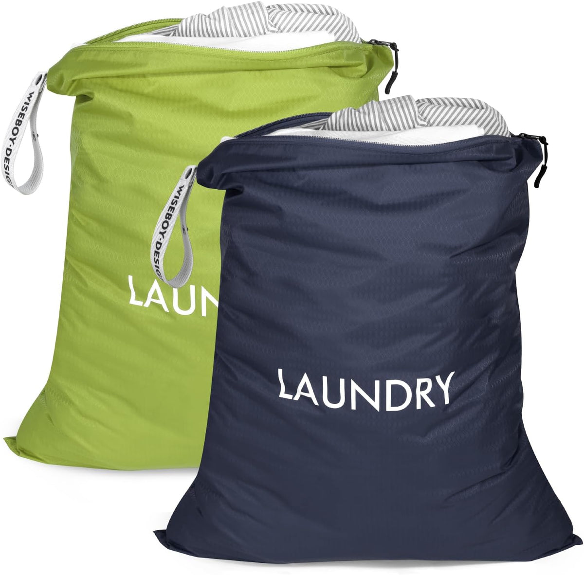 WiseBoy 2 Pack Dirty Laundry Travel Bag, Nylon Travel Dirty Clothes Bag