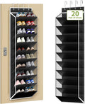KEEPJOY 10 Tiers Mesh Over Door Shoe Organizer Storage, Hanging Shoe Holder for Door with Large Deep Pockets, Fit 20-30 Pairs Shoe Rack for Sneakers, Boots(Black)