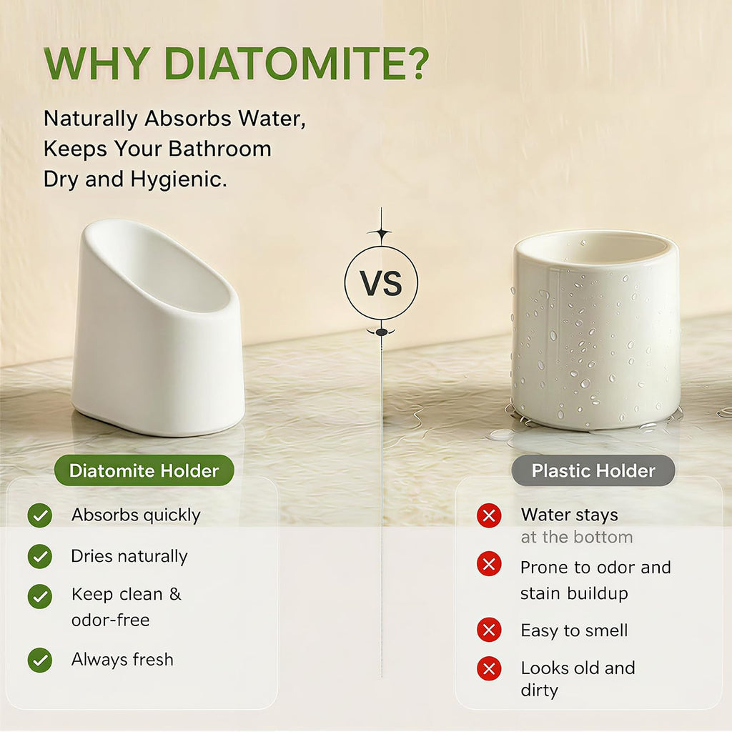 Small Toothbrush Holder, Diatomite Quick Dry Stand