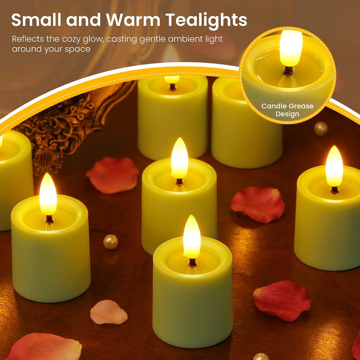 12pcs LED Battery Operated Remote 1.6" x2.5" Tea Lights with Melt Pool Effect, Timer Flickering Sage Green Plastic Flameless Votive Small Tealight Candles for Table Centerpiece Decor