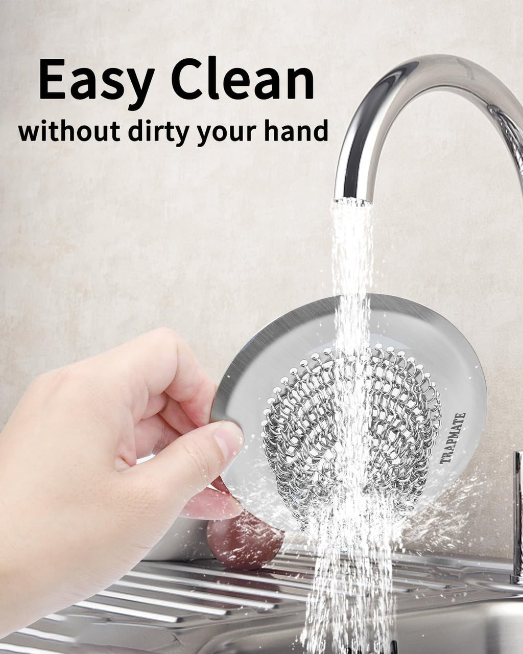 TRAPMATE 2 Pack Bathtub Drain Hair Catcher Shower Drain Cover Protector