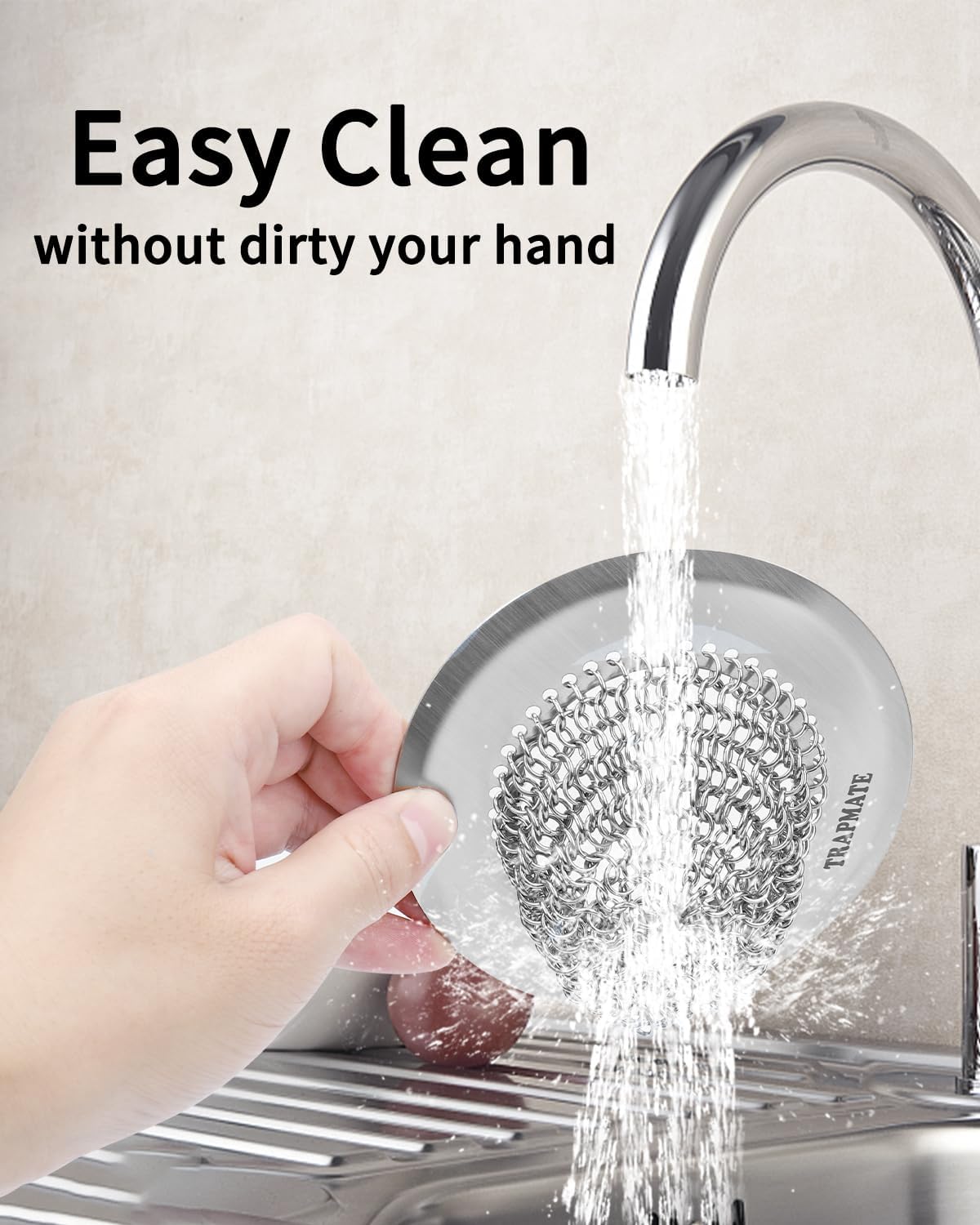 TRAPMATE 2 Pack Bathtub Drain Hair Catcher Shower Drain Cover Protector