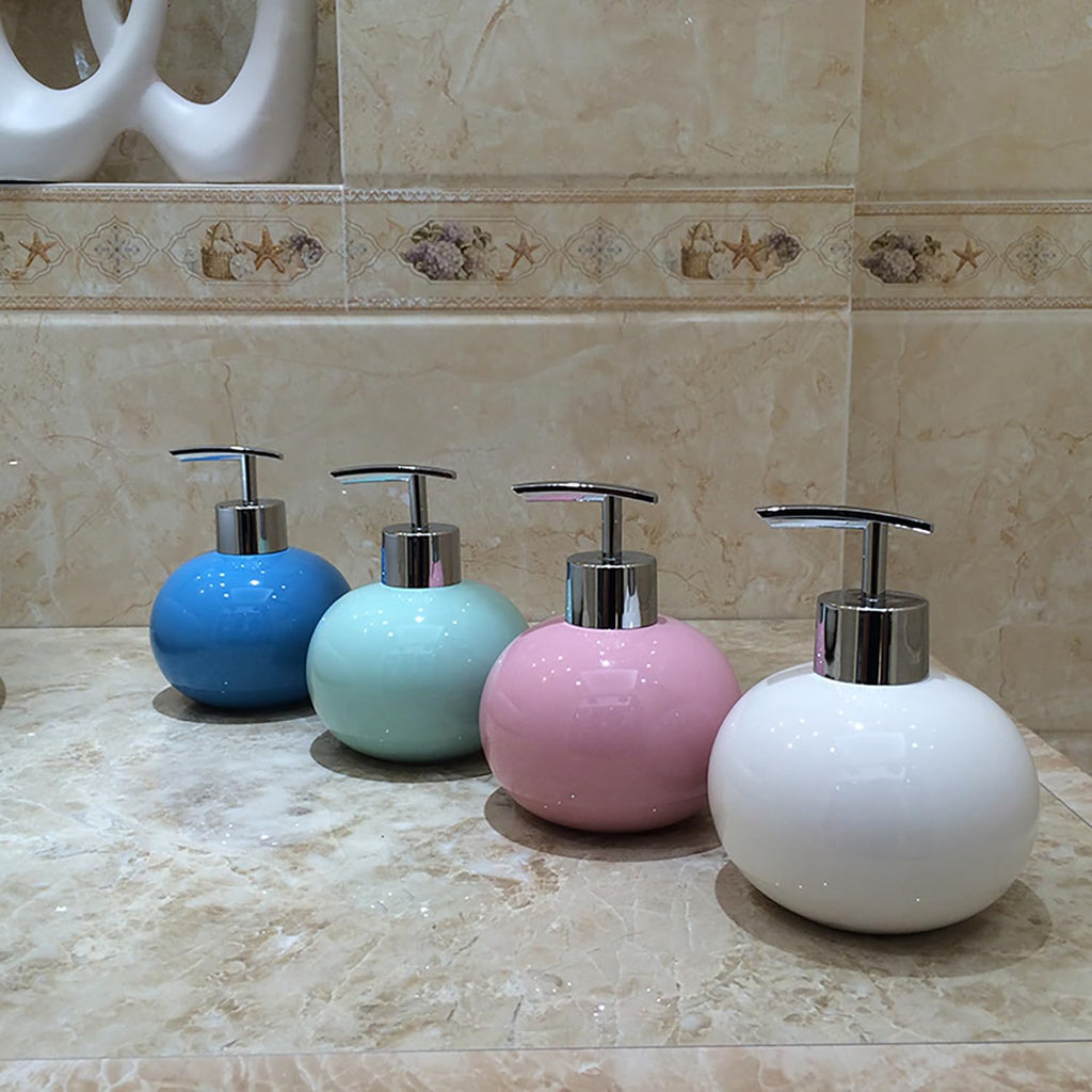 18 Oz Ceramic Soap Dispenser with Rust Proof Pump,Ball Shaped Decorative Modern Minimalist Refillable Hand Lotion Pump Bottle,Hand Soap Dish Soap Dispenser for Kitchen Bathroom (Color 6)