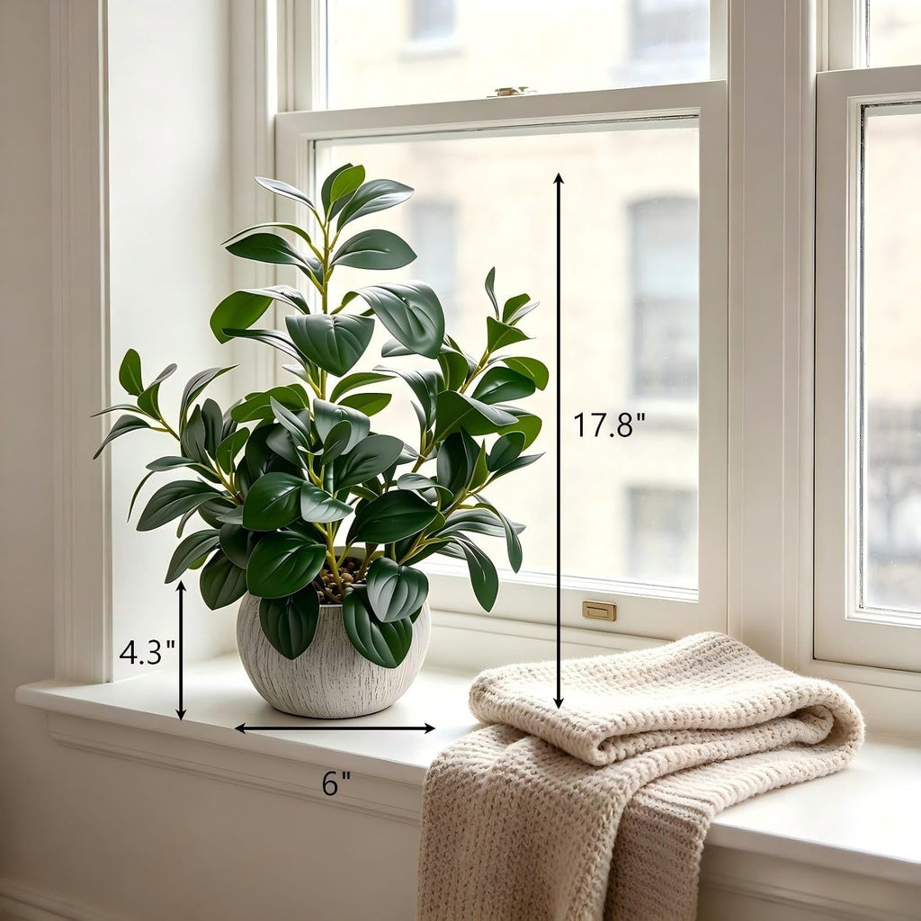 AlphaAcc 17" Artificial Ficus Cement Pot Home Kitchen Office Decor