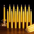 Ashlux Beeswax Taper Candles, 24 Pack Candle Sticks 8 Inch in Yellow