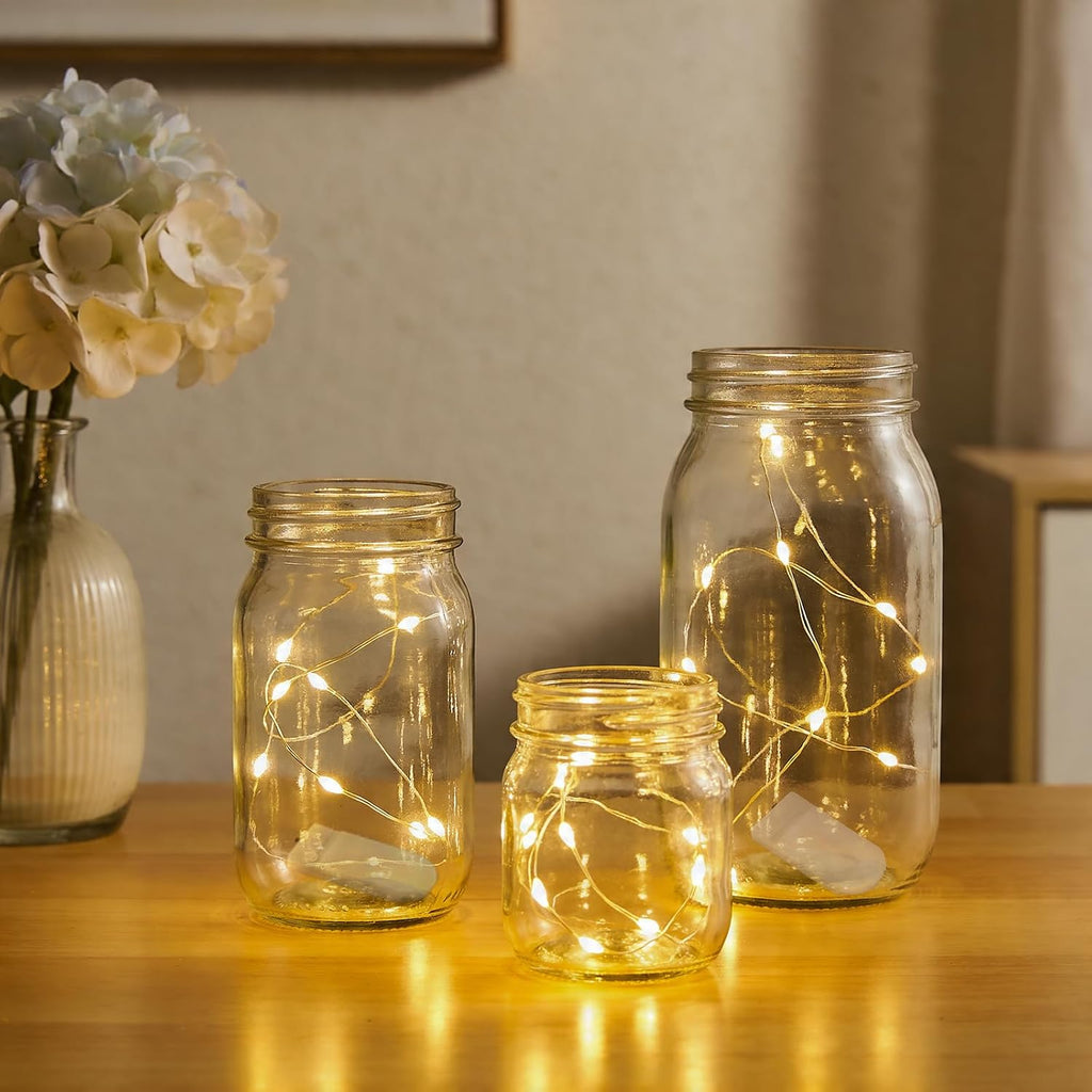12 Pack Battery Operated Fairy Lights, 3.3ft 10 LED Warm White Micro String Lights, Soft Yellow Glow for Gift Boxes, Flowers, Mason Jars & Cozy Home Decor (12 Pack – Warm White)