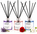 Reed Diffuser Set of 3 Pack,50ML Lavender Rose Gardenia Scented Oil Diffuser with 5 Sticks,Home Fragrance Reed Diffuser for Bedroom Bathroom Office (Lavender/Rose/Gardenia)