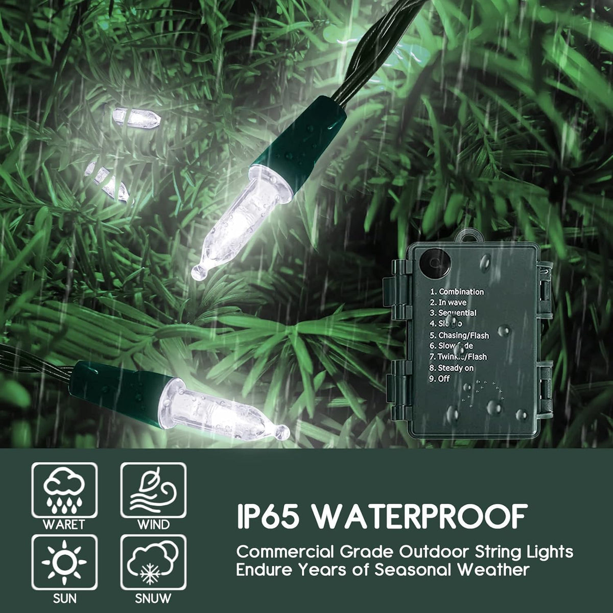 Battery Operated Christmas Lights, 4 Pack 17ft 50 LED Mini String Lights
