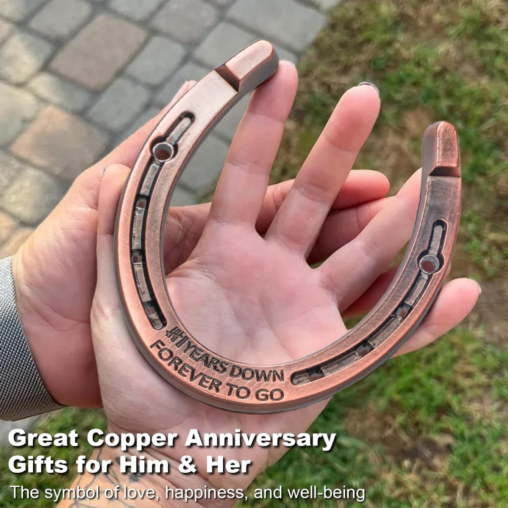 Horseshoe 7 Year Anniversary Copper Gifts for Him Her Wife 7th Anniversary