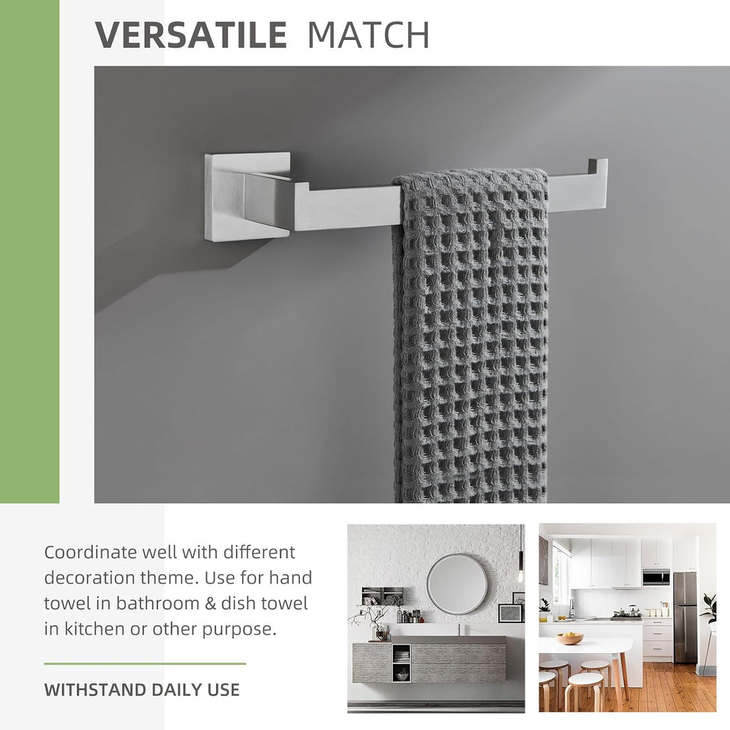 Angle Simple Hand Towel Holder Brushed Nickel, Bathroom Towel Bar 10.24"