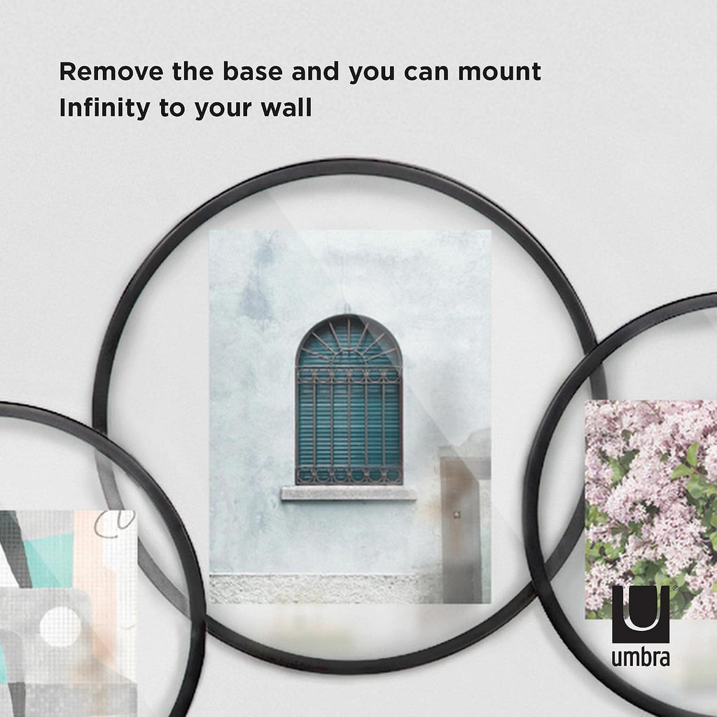 Umbra Infinity 5x7 Picture Frame, Unique Circular Photo Display for Desk or Wall, Black
