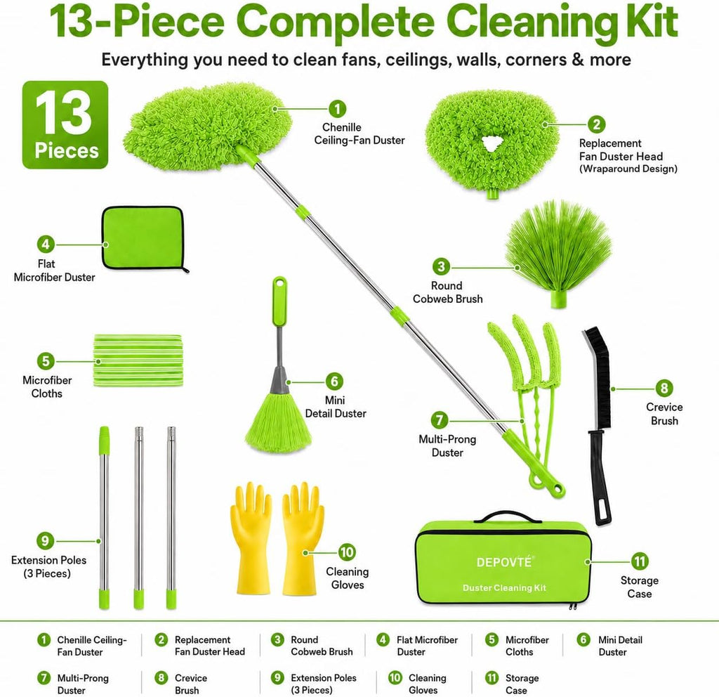 Ceiling Fan Cleaner Duster Kit 72 Inch Ceiling Fan Duster Extension Pole