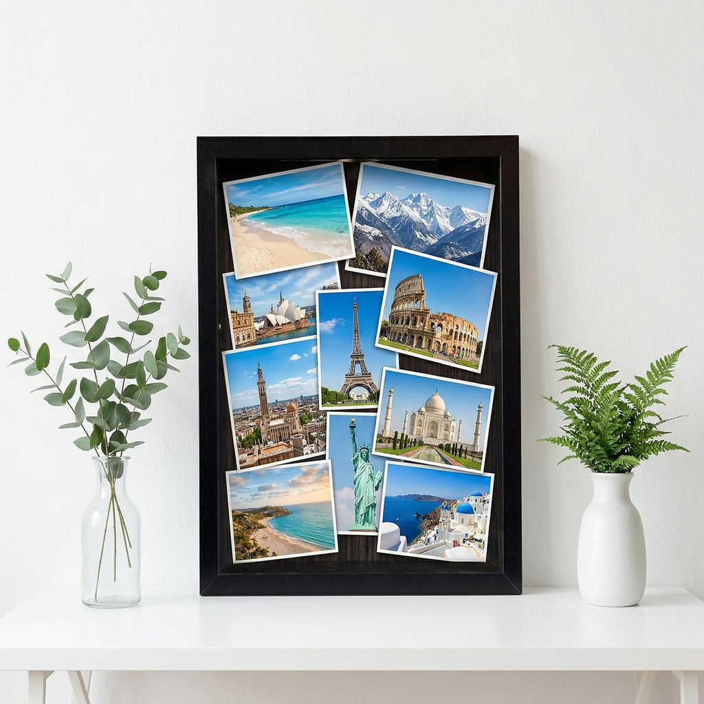 8x10 Shadow Box Frame,Top Loading Display Case Frame with Top Slot