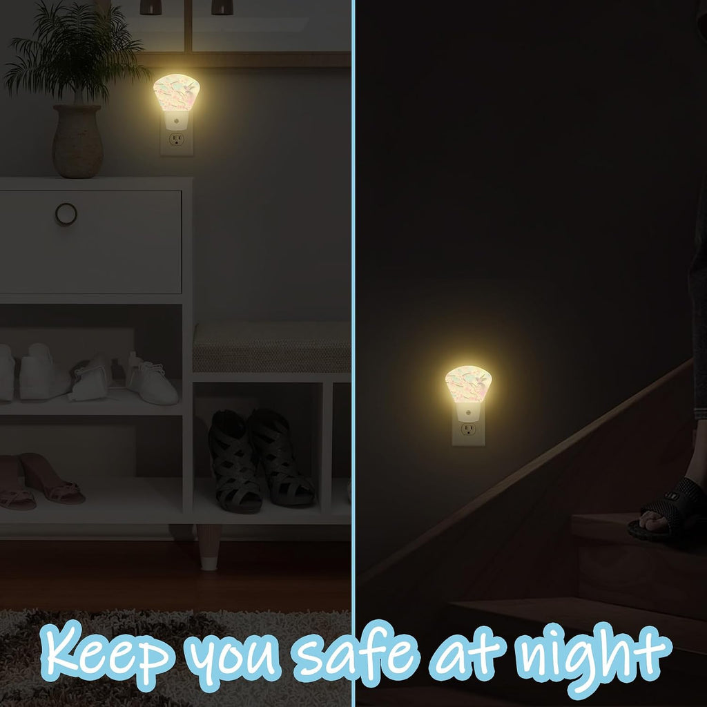 Night Light Flowers and Humming Bird Plug-in LED Dusk-to-Dawn Sensor Soft Night Lamp,Suitable for Home Bedroom Bathroom Hallway Stairs