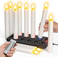 SoulBay Rechargeable Taper Candles with Remote Timer for Windows, 10 Pack