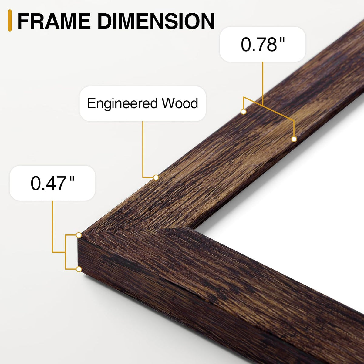decorUhome Picture Frames Set of 20 for Wall and Tabletop Display, Brown