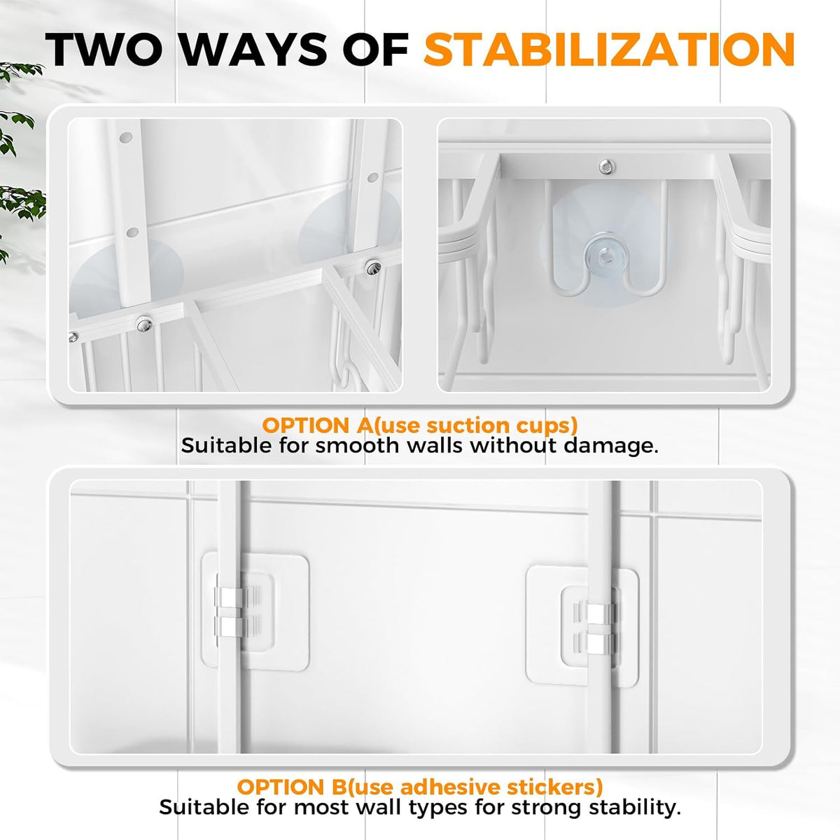 Adjustable Aluminum Shower Caddy Hanging for Handheld Showerhead, White