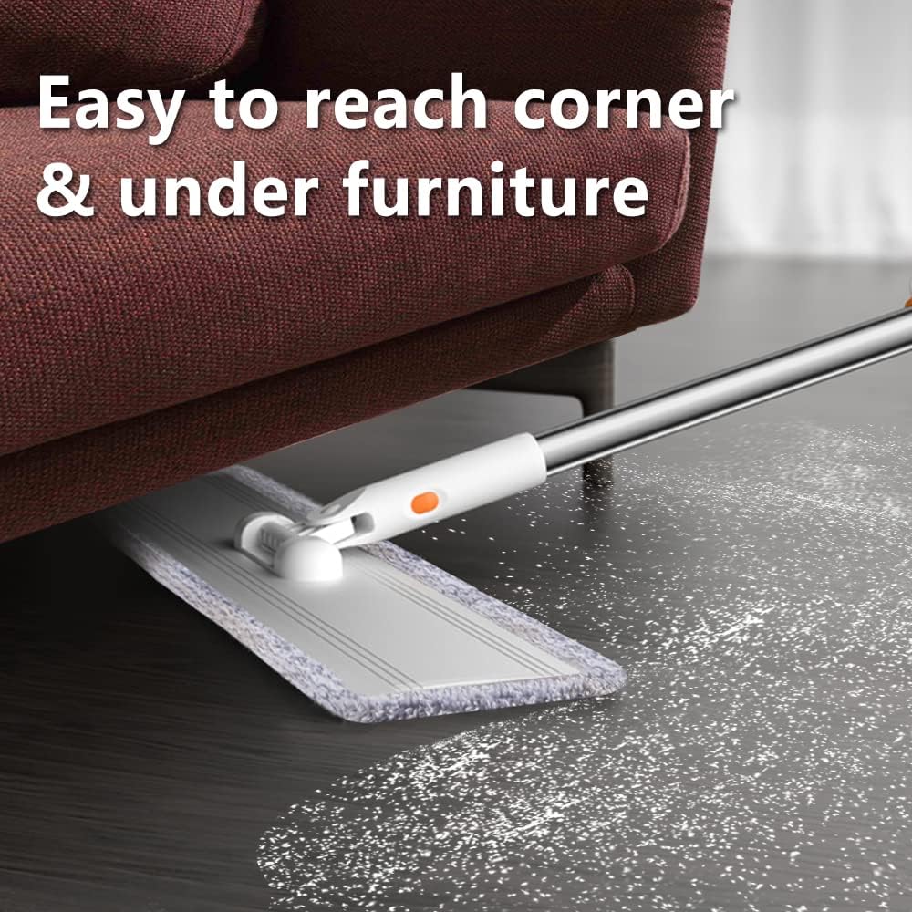Microfiber Flat Mop 32 in with 4 Washable Pads for Hardwood Floors