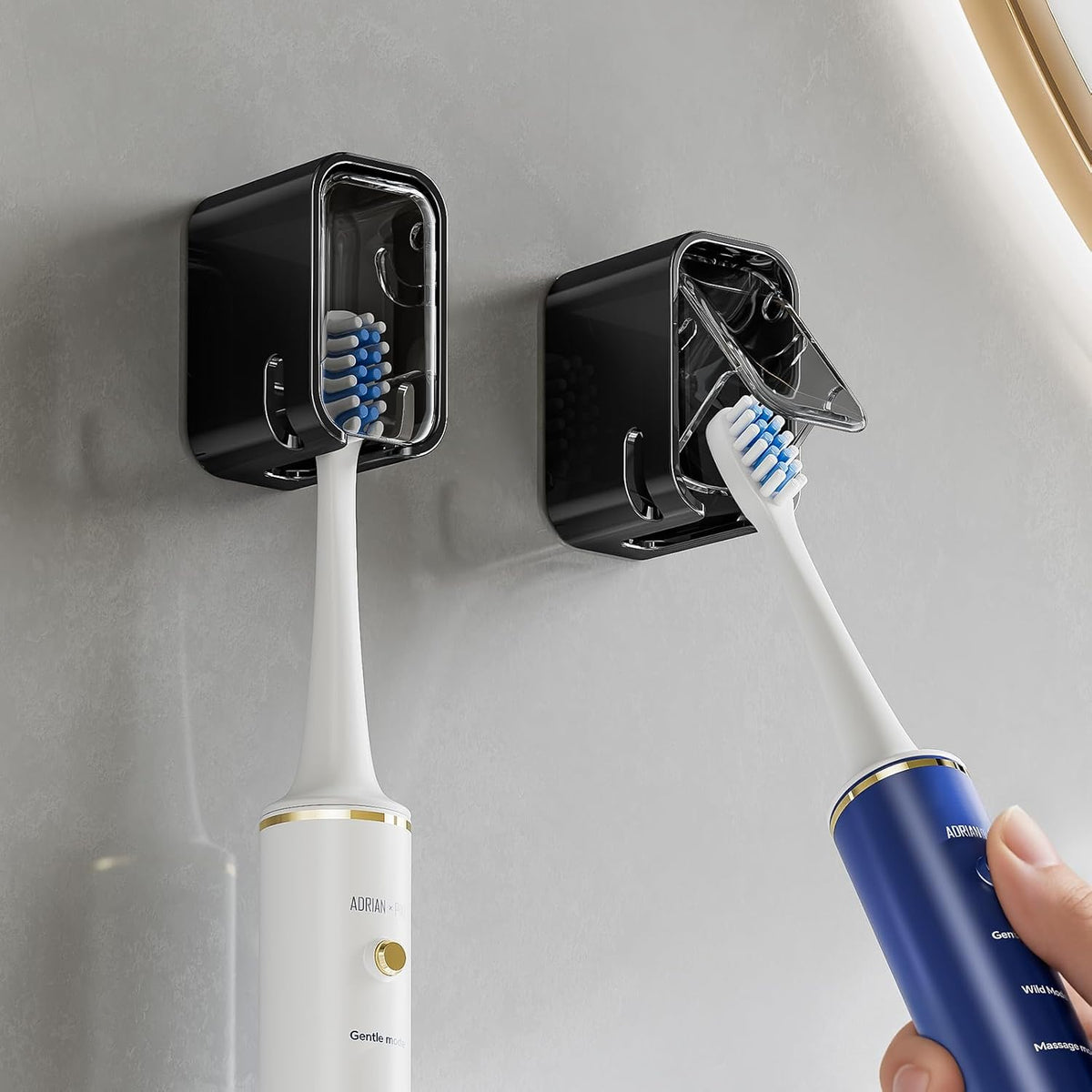 Toothbrush Holders for Bathrooms with Innovation Single Slot 2PCS