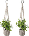 2 Pack Macrame Plant Hanger, Small Macrame Plant Hangers with Hooks