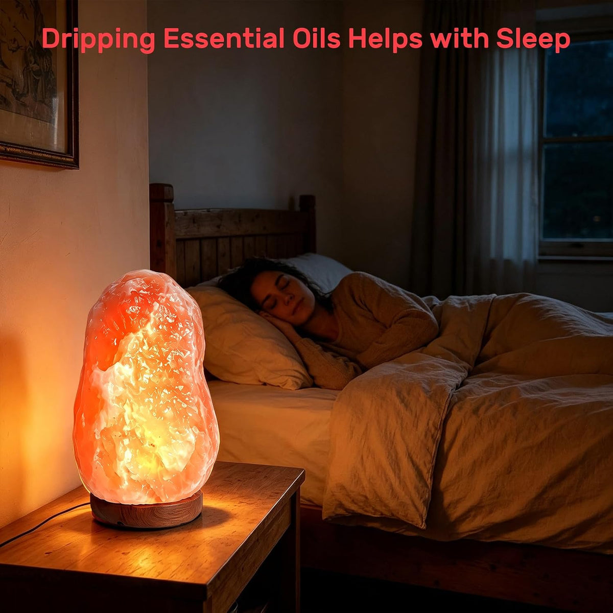 Himalayan Salt Lamp 7-11Lbs, Natural Pink Salt Lamps with Brightness Control Dimmer Switch, Wooden Base & Salt Lamps Bulb Pink Salt Lamp Genuine Pakistani Productuct