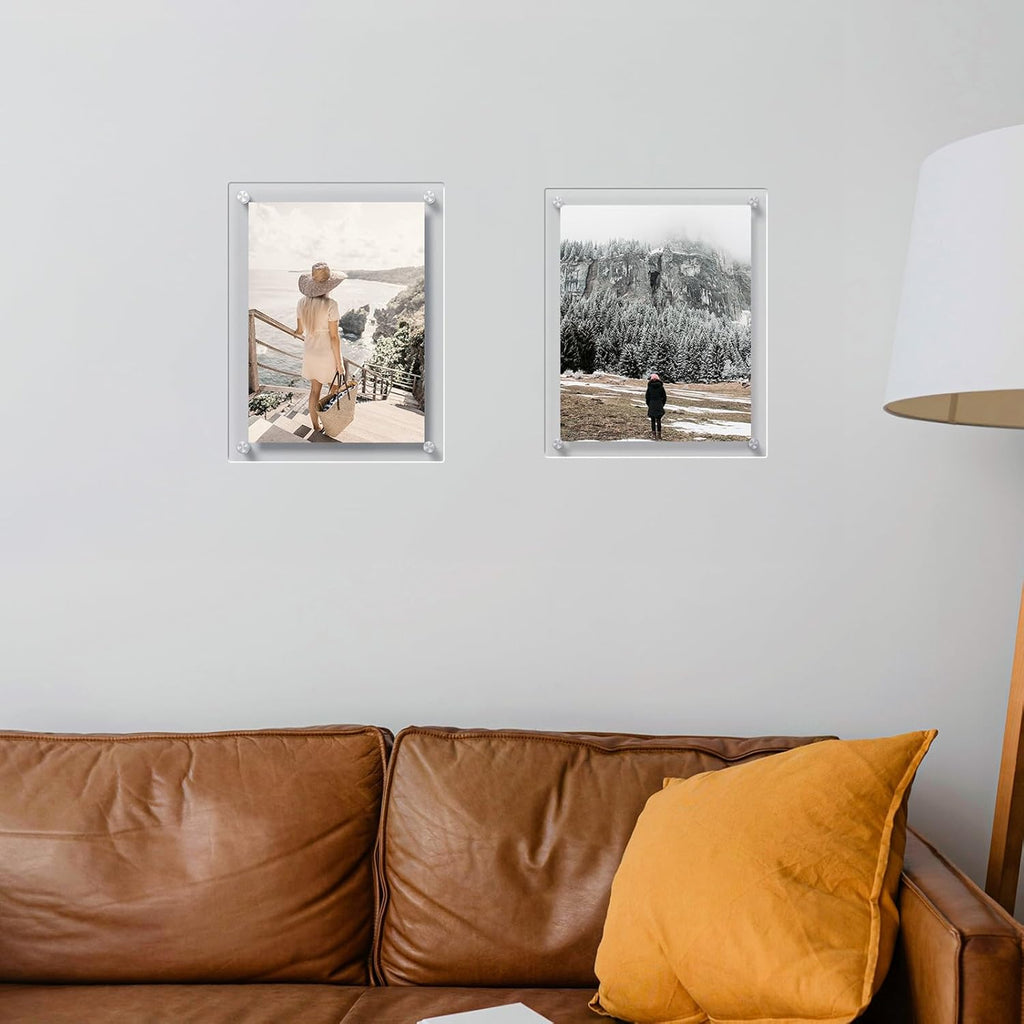 AITEE 8x10 Acrylic Picture Frames 4 Pack, Clear Floating Wall Frames