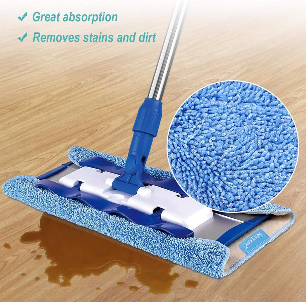 KEEPOW 5 Pack Reusable Microfiber Mop Pads Compatible with MR.SIGA Mop