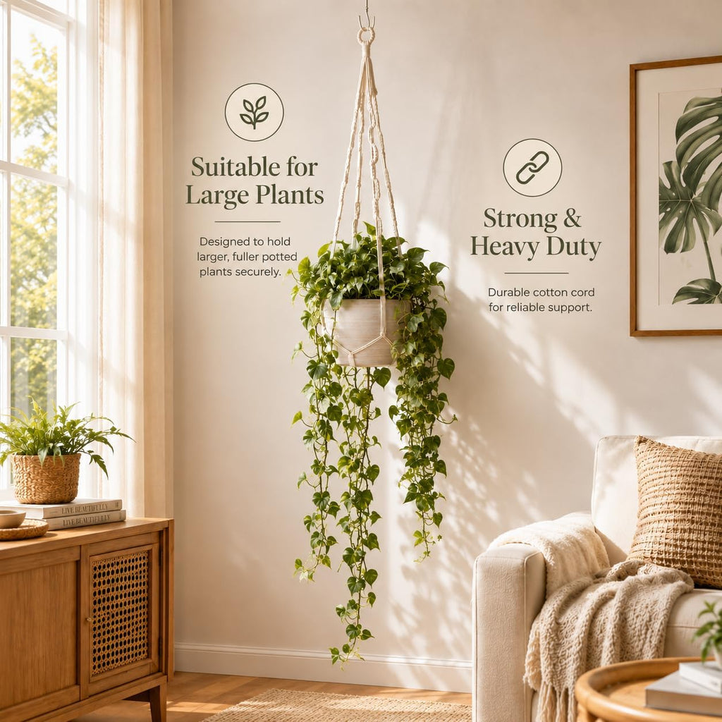 Bouqlife 2 Pack Macrame Plant Hangers Indoor Hanging Plant Holders